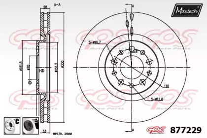 Тормозной диск MAXTECH 877229.6060