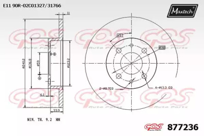 Тормозной диск MAXTECH 877236.0000