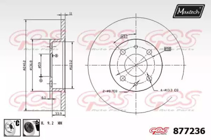 Тормозной диск MAXTECH 877236.6060