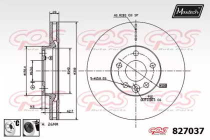 Тормозной диск MAXTECH 827037.6060