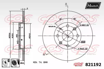 Тормозной диск MAXTECH 821192.6060