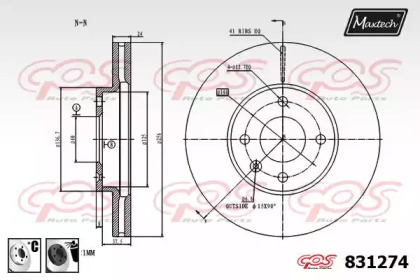 Тормозной диск MAXTECH 831274.6060