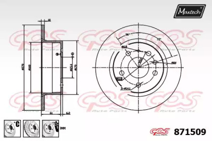 Тормозной диск MAXTECH 871509.6980