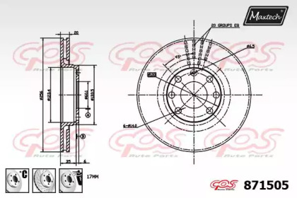 Тормозной диск MAXTECH 871505.6980