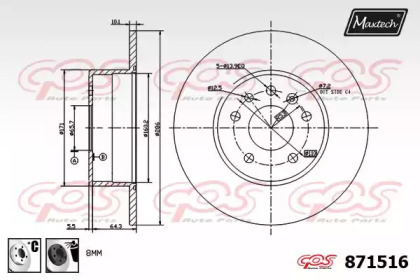 Тормозной диск MAXTECH 871516.6060