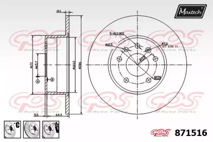 Тормозной диск MAXTECH 871516.6880