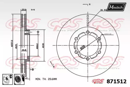 Тормозной диск MAXTECH 871512.6060