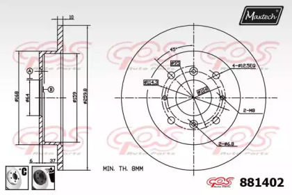 Тормозной диск MAXTECH 881402.6060