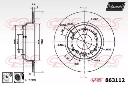 Тормозной диск MAXTECH 863112.6060