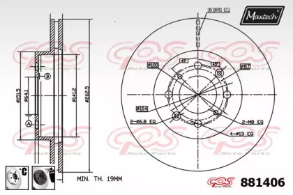 Тормозной диск MAXTECH 881406.6060