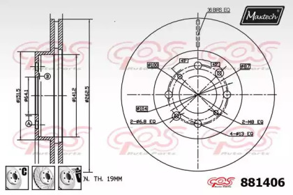 Тормозной диск MAXTECH 881406.6980