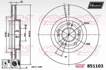 Тормозной диск MAXTECH 851103.6060