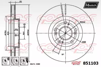 Тормозной диск MAXTECH 851103.6980