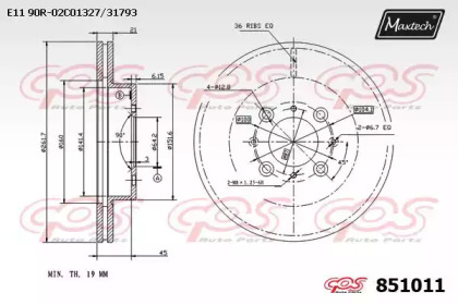 Тормозной диск MAXTECH 851011.0000