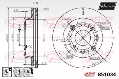 Тормозной диск MAXTECH 851034.6880