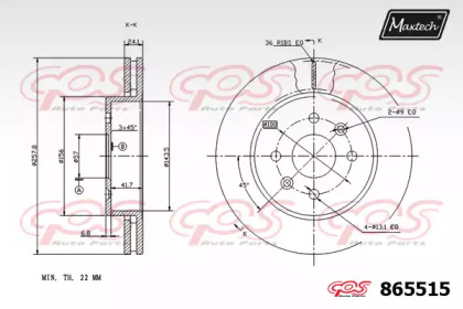 Тормозной диск MAXTECH 865515.0000