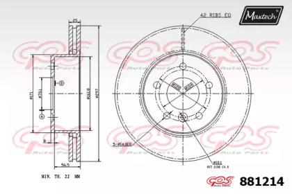 Тормозной диск MAXTECH 881214.0000