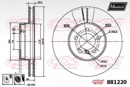 Тормозной диск MAXTECH 881220.6060