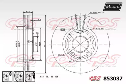 Тормозной диск MAXTECH 853037.6980