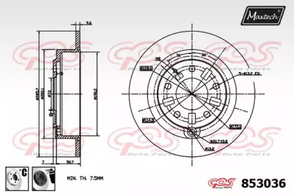 Тормозной диск MAXTECH 853036.6060