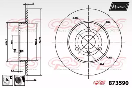 Тормозной диск MAXTECH 873590.6060