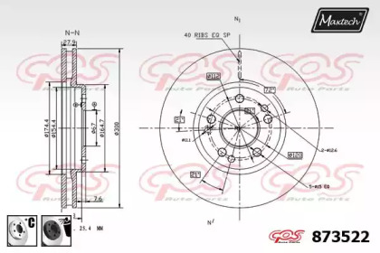 Тормозной диск MAXTECH 873522.6060