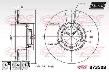 Тормозной диск MAXTECH 873508.6880