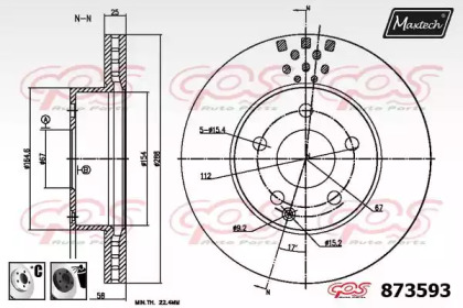 Тормозной диск MAXTECH 873593.6060