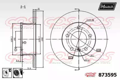 Тормозной диск MAXTECH 873595.6060