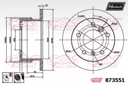 Тормозной диск MAXTECH 873551.6060