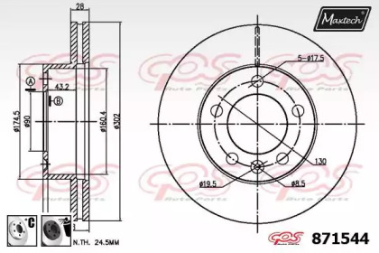 Тормозной диск MAXTECH 871544.6060