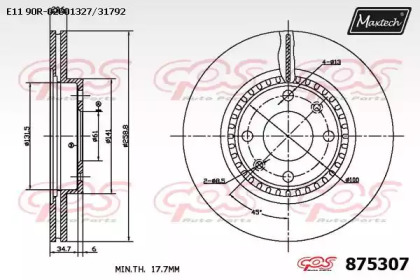 Тормозной диск MAXTECH 875307.0000