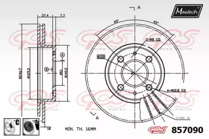 Тормозной диск MAXTECH 857090.6060