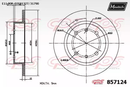 Тормозной диск MAXTECH 857124.0000