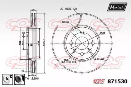 Тормозной диск MAXTECH 871530.6060