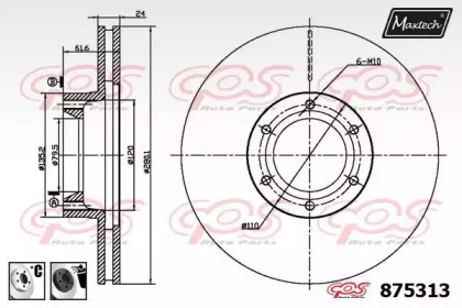 Тормозной диск MAXTECH 875313.6060