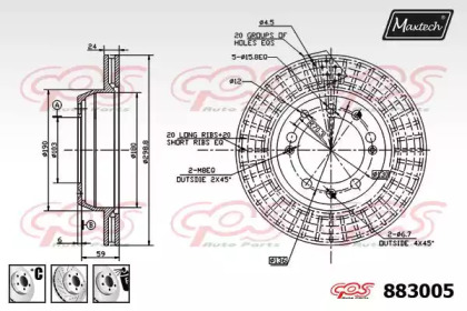 Тормозной диск MAXTECH 883005.6880