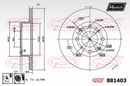 Тормозной диск MAXTECH 881403.6060