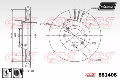 Тормозной диск MAXTECH 881408.6060