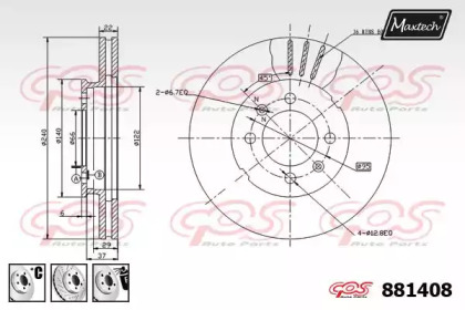 Тормозной диск MAXTECH 881408.6880