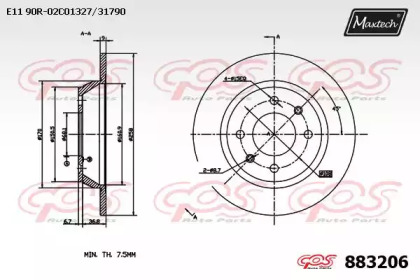 Тормозной диск MAXTECH 883206.0000