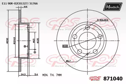 Тормозной диск MAXTECH 871040.0000