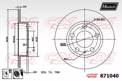 Тормозной диск MAXTECH 871040.6060