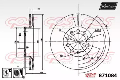 Тормозной диск MAXTECH 871084.6060