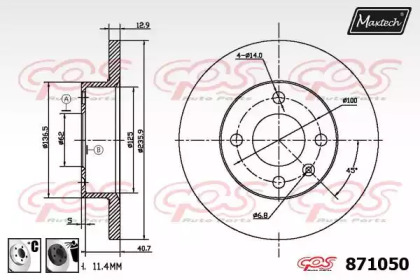 Тормозной диск MAXTECH 871050.6060