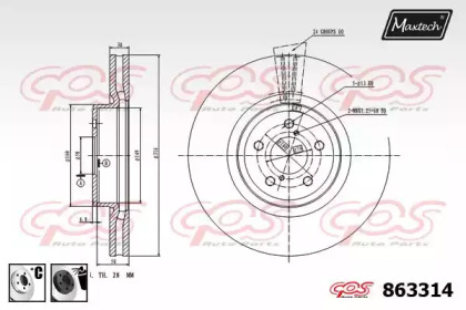 Тормозной диск MAXTECH 863314.6060