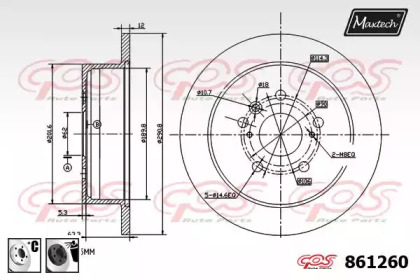 Тормозной диск MAXTECH 861260.6060