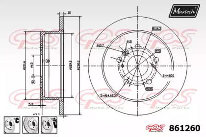 Тормозной диск MAXTECH 861260.6880