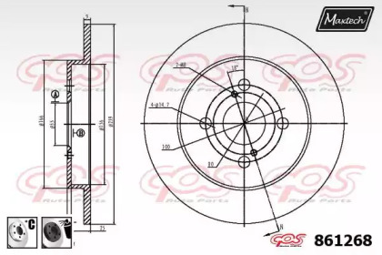 Тормозной диск MAXTECH 861268.6060