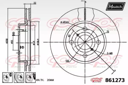 Тормозной диск MAXTECH 861273.6880